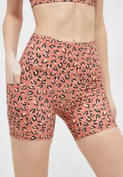 Billabong pantaloni scurti de antrenament Summit culoarea rosu, modelator, high waist imagine