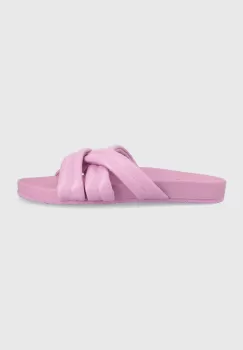 Billabong papuci femei, culoarea roz, cu platforma imagine