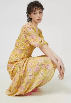 Billabong rochie culoarea galben, maxi, evazati imagine