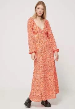 Billabong rochie culoarea portocaliu, maxi, evazati imagine