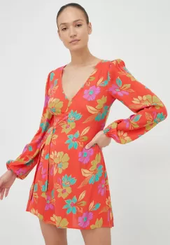 Billabong rochie culoarea rosu, mini, drept imagine