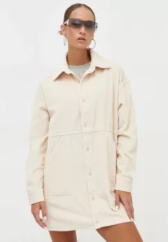 Billabong rochie din velur culoarea alb, mini, drept imagine