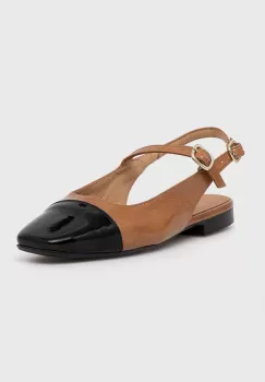Billi Bi balerini de piele culoarea maro, cu toc deschis, A6801 imagine