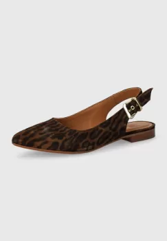 Billi Bi balerini din piele intoarsa culoarea maro, cu toc deschis, A6302 imagine