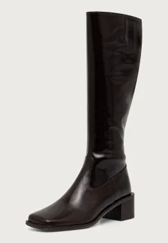 Billi Bi  cizme cu toc jos pentru femei din piele Espresso Marte calf 86 imagine