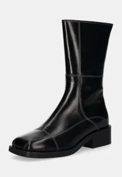 Billi Bi cizme de piele femei, culoarea negru, cu toc plat, A7241 imagine