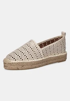 Billi Bi espadrile de piele culoarea bej, cu platforma, A8602 imagine