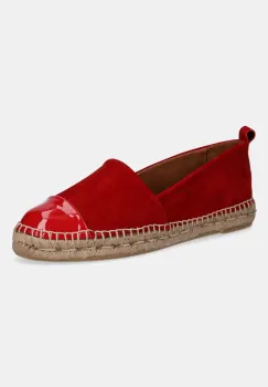 Billi Bi espadrile din piele intoarsa culoarea rosu, cu platforma, A6700 imagine