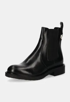 Billi Bi ghete chelsea de piele femei, culoarea negru, cu toc plat, A7103 imagine