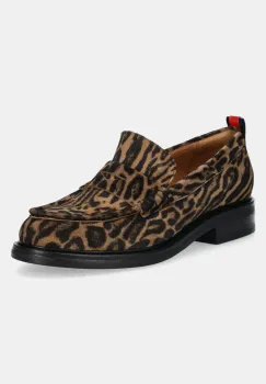 Billi Bi mocasini de piele femei, culoarea maro, cu toc plat, A8446 imagine
