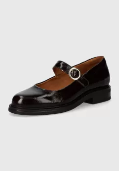 Billi Bi pantofi de piele femei, culoarea maro, cu toc plat, A7016 imagine
