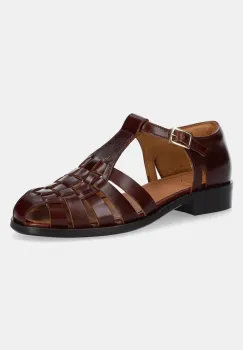Billi Bi sandale de piele femei, culoarea maro, A8435 imagine