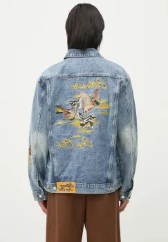 Billionaire Boys Club geaca din denim Duck Embroidered Denim Jacket barbati, de tranzitie, B24410 imagine