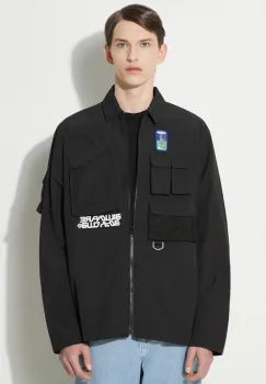 Billionaire Boys Club geaca Multi Pocket Overshirt barbati, culoarea negru, de tranzitie, B24239 imagine