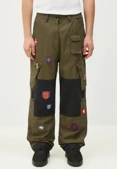 Billionaire Boys Club pantaloni de bumbac Patch Cargo Pant culoarea verde, drept, B24315 imagine