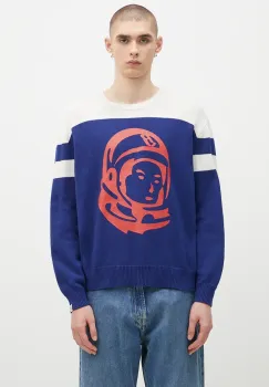 Billionaire Boys Club pulover din amestec de casmir Astro Knitted Crewneck culoarea albastru marin, B24325 imagine