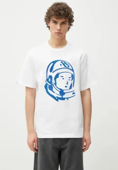 Billionaire Boys Club tricou din bumbac Cracked Flock Print Astro T-Shirt barbati, culoarea alb, cu imprimeu, B25156 imagine