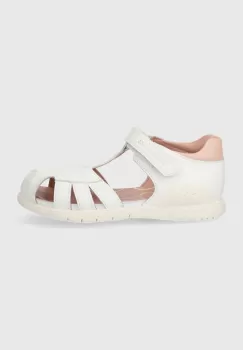 Biomecanics sandale din piele pentru copii culoarea alb imagine