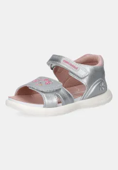Biomecanics sandale din piele pentru copii culoarea argintiu, 252231 imagine