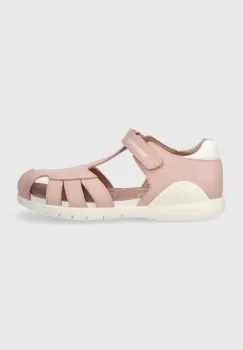 Biomecanics sandale din piele pentru copii culoarea roz imagine