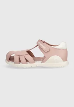 Biomecanics sandale din piele pentru copii culoarea roz imagine