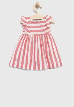 Birba&Trybeyond rochie din amestec de in pentru bebelusi culoarea rosu, mini, evazati imagine