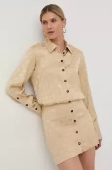 Birgitte Herskind rochie culoarea bej, mini, drept imagine