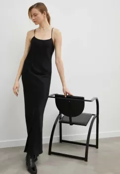 Birgitte Herskind rochie culoarea negru, maxi, drept imagine
