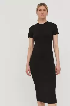 Birgitte Herskind rochie culoarea negru, midi, drept imagine