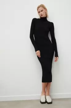 Birgitte Herskind rochie culoarea negru, midi, mulata imagine