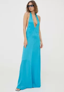 Birgitte Herskind rochie culoarea turcoaz, maxi, evazati imagine
