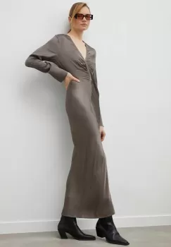 Birgitte Herskind rochie culoarea verde, maxi, drept imagine