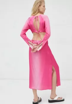 Birgitte Herskind rochie culoarea violet, maxi, drept imagine