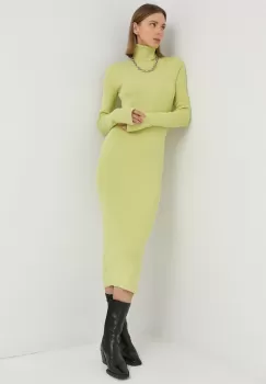 Birgitte Herskind rochie Fabienne culoarea verde, midi, mulata imagine