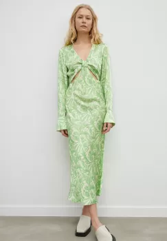 Birgitte Herskind rochie Robin culoarea verde, maxi, drept imagine