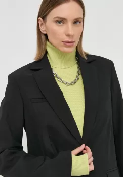 Birgitte Herskind sacou Mercy culoarea negru, un singur rand de nasturi, neted imagine