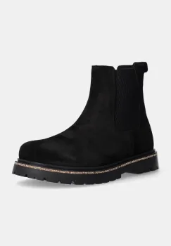 Birkenstock botine din piele intoarsa Highwood Slip On Mid femei, culoarea negru, cu toc plat, 1028187 imagine