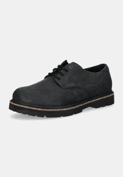 Birkenstock pantofi din nubuc Highwood Lace Low culoarea negru, 1028173 imagine