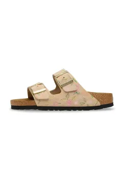 Birkenstock papuci cu toc plat de dama din piele intoarsa Arizona imagine
