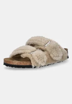 Birkenstock papuci de casa Arizona Shearling Upper culoarea bej, 1030275 imagine