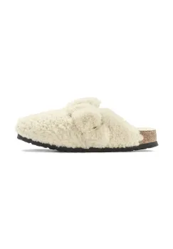 Birkenstock papuci de casa Boston Big Buckle Teddy culoarea bej, 1025664 imagine