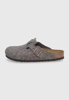 Birkenstock Papuci de casa Boston culoarea gri imagine