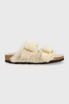 Birkenstock papuci de lana Arizona Bb Shearling femei, culoarea gri imagine