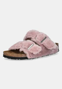 Birkenstock papuci de lana Arizona Shearling Upper culoarea roz, 1030274 imagine