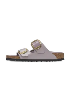 Birkenstock papuci de piele Arizona Hammered Buckle femei, culoarea violet, 1029762 imagine