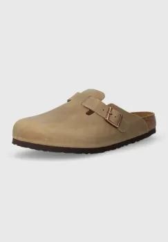 Birkenstock papuci din nubuc Boston SFB culoarea bej, 1018147 imagine