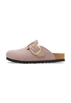 Birkenstock papuci din nubuc Madrid Big Buckle culoarea violet, 1030544 imagine