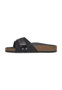 Birkenstock papuci din nubuc Oita femei, culoarea negru, 1029313 imagine