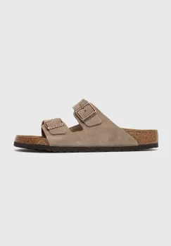 Birkenstock papuci din piele Arizona barbati, culoarea bej 51461.TAUP-TAUPE imagine