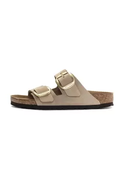 Birkenstock papuci din piele Arizona Big Buckle femei, culoarea bej, 1024064 imagine